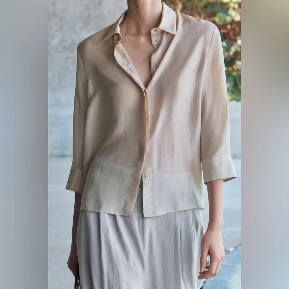 ZARA 100% SILK SHIRT